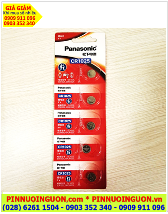 COMBO 01vỉ = 5viên Pin 3v lithium Panasonic CR1025 chính hãng _Xuất xứ Indonesia /Loại vỉ 5viên